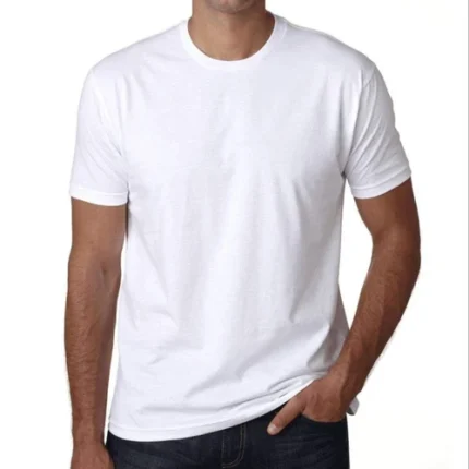 Polyester T-Shirt - White Round Neck